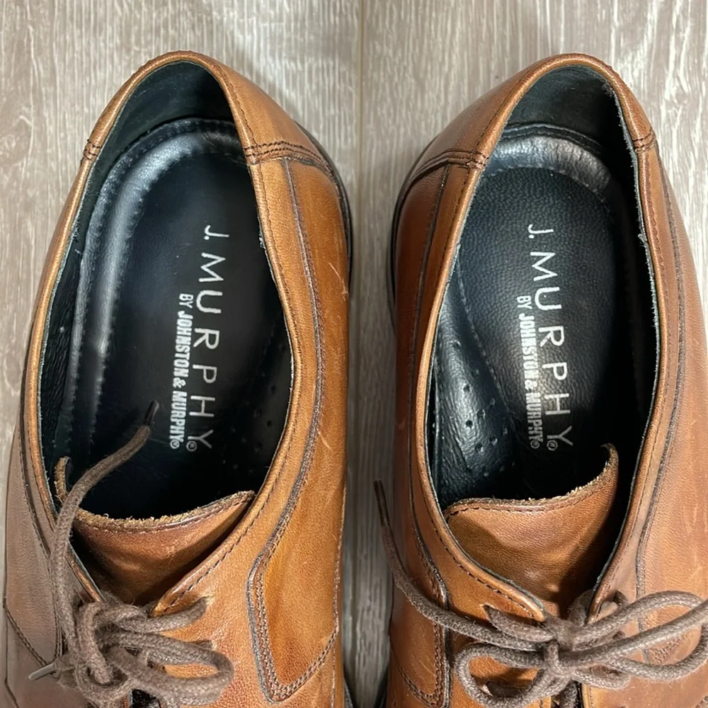 J. Murphy by Johnston & Murphy Leather Novick Cap Toe Lace Up Oxford Shoes 11.5M